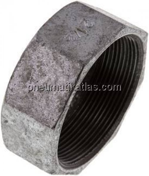 Verschlusskappe Rp 2-1/2", Temperguss verzinkt