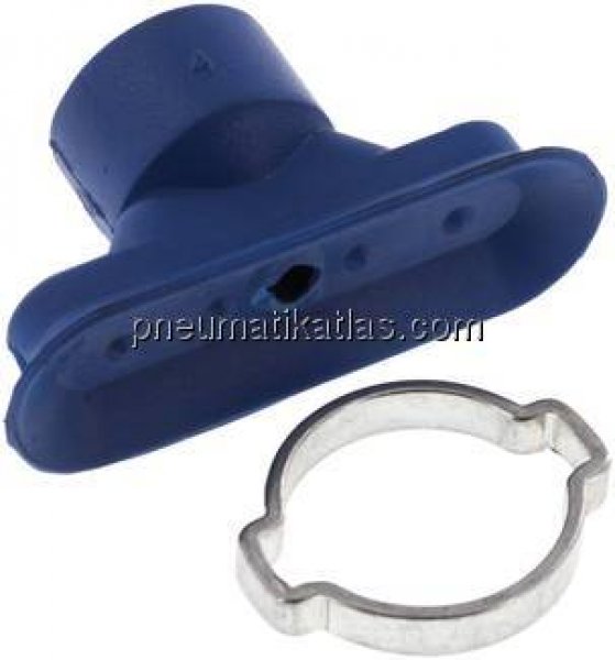 Ovalsauger, 45 x 15mm, Hub 3mm, Polyurethan (65A, blau)