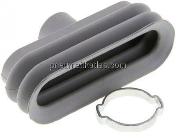 Ovalbalgsauger, 75 x 25mm, Hub 10,5mm, NBR (60A, grau)