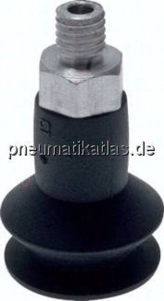Balgsauger, 1,5-fach, P-Serie, 11x5,0mm, CR (50A, schwarz)
