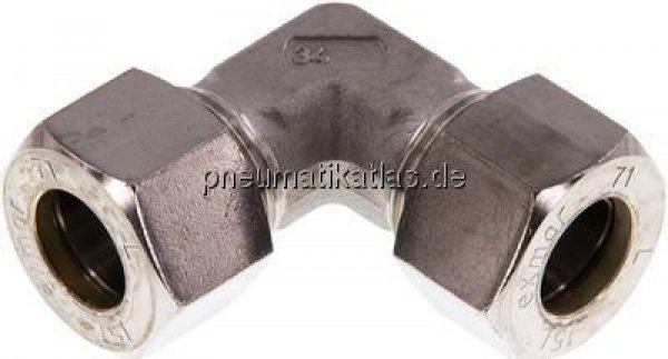 Winkel-Schneidringverschraubung 15 L (M22x1,5), Klemmring 1.4571 (NC)