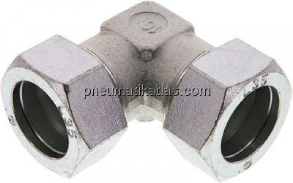 Winkel-Schneidringverschraubung 35 L (M45x2), Stahl verzinkt