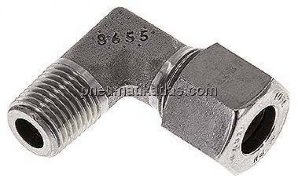 Winkel-Schneidringverschraub. R 1/4"-10 L (M16x1,5), 1.4571