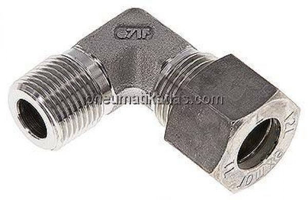 Winkel-Schneidringverschraub. R 3/8"-12 L (M18x1,5), Klemmring 1.4571 (NC)