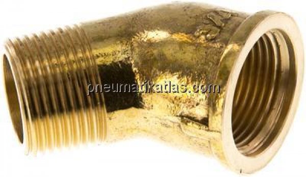 45°-Einschraubwinkel Rp 3/4"(IG)-R 3/4"(AG), Messing