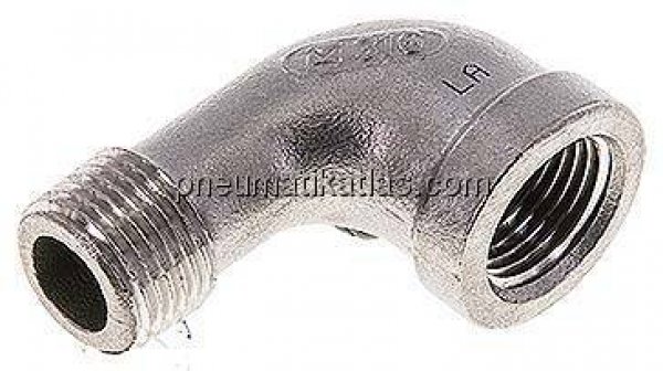 90°-Einschraubwinkel NPT 3/8"(IG)-NPT 3/8"(AG), 1.4408