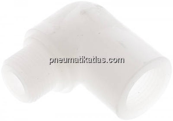 90°-Einschraubwinkel G 3/8"(IG)-G 3/8"(AG), PVDF