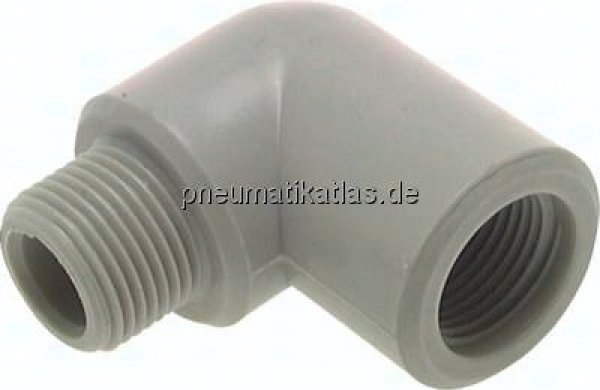 90°-Einschraubwinkel G 1/2"(IG)-G 1/2"(AG), PVDF