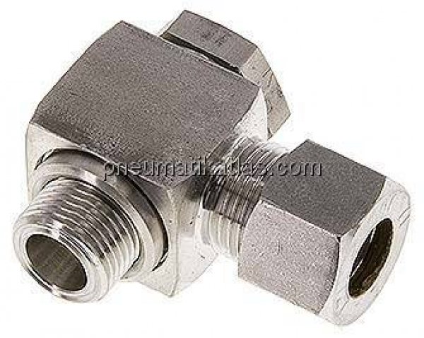 Winkel-Schwenkverschraubung G 3/8"-12 L (M18x1,5), Klemmring 1.4571 (NC)