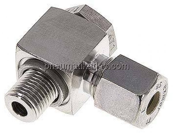 Winkel-Schwenkverschraubung G 1/4"-8 S (M16x1,5), Klemmring 1.4571 (NC)