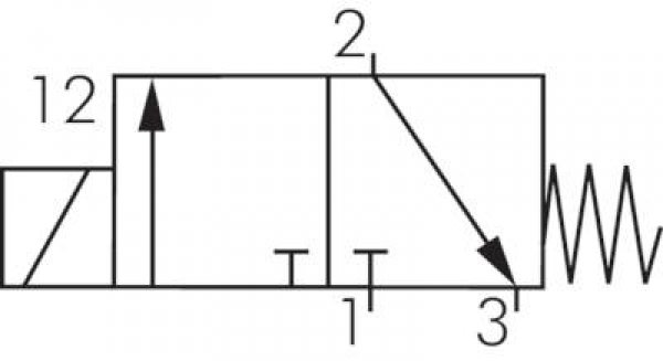 Hohlschrauben-Magnetventil G 1/8"-G 1/8", 3/2-Wege, 24 V AC