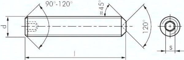 Gewindestift DIN 916 / ISO 4029, M 6x20, Stahl 45 H