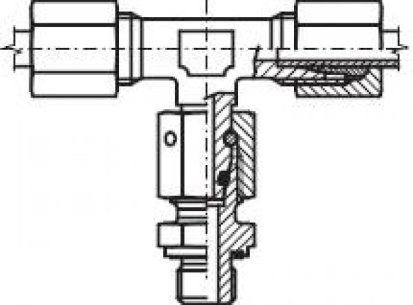 Einstellb. T-Schneidringverschraub.G 1/4"-8 L (M14x1,5), 1.4571
