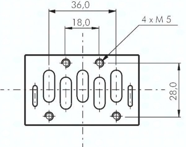 5/3-Wege Magnetventil, ISO 1, Mittelst. entlüftet, 24 V AC