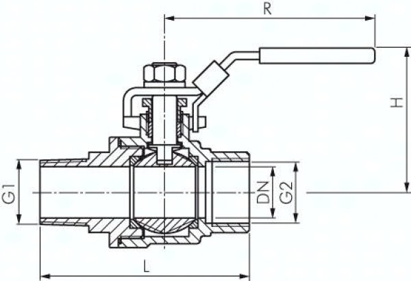 Edelstahl-Kugelhahn, Eco-Line leicht, R 2" / Rp 2", 0 bis 63bar