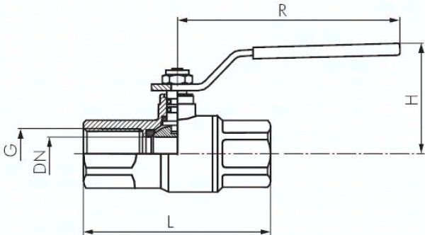 Messing-Kugelhahn, Rp 1/2", 0 bis 50bar, für Sauerstoff (Industrie)