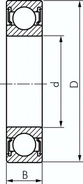 Rillenkugellager, DIN 625, 20x52x15mm, 2RS abgedichtet (berührende Dichtungen)