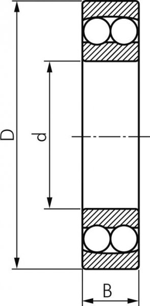 Pendelkugellager zylindrisch, DIN 630, 25x52x18mm, offen