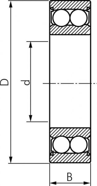 Pendelkugellager zylindrisch, DIN 630, 30x62x20mm, 2RS abgedichtet (berührende Dichtungen)