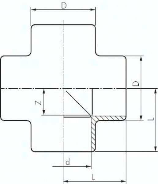 Klebemuffen-Kreuzstück, PVC-U, 110mm