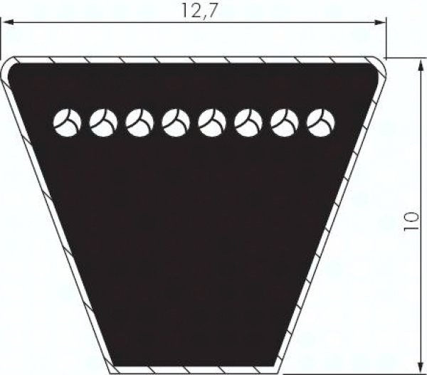 Schmalkeilriemen, DIN 7753/1, SPA 12,7x10, Ld=2.082mm