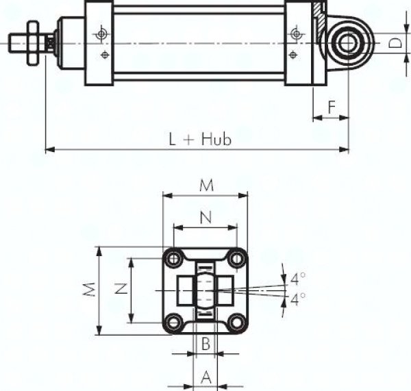 ISO15552-Laschenschwenkbefestigung (sphär) 100mm Stahl brüniert