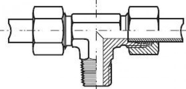 T-Schneidringverschraubung R 3/8"-10 S (M18x1,5), Klemmring 1.4571 (NC)