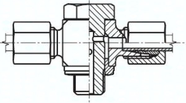 T-Schwenkverschraubung M 18x1,5-15 L (M22x1,5), Stahl verzinkt