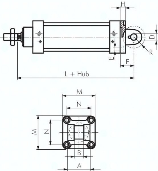 ISO 15552-Gabelschwenkbefestigung 250 mm, Aluminium