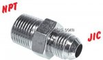 Doppelnippel NPT 1/4"-UNF 7/16"-20(JIC), Stahl verzinkt