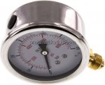 Glycerin-Manometer senkrecht (CrNi/Ms), 63mm, 0 - 60 bar