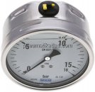 Chemie-Glycerin-Manometer waagerecht, 100mm, 0 - 16bar