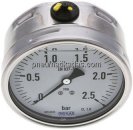 Chemie-Glycerin-Manometer waagerecht, 100mm, 0 - 2,5bar