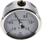 Glycerin-Manometer waagerecht (CrNi/Ms),100mm, -1 bis 1,5bar