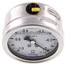 Chemie-Glycerin-Manometer waagerecht, 63mm, -1 bis 0bar