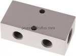 Verteilerleiste 2 x G 1/2"-4 x G 1/4", Aluminium eloxiert