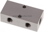 Verteilerleiste 2 x G 1/4"-4 x G 1/8", Aluminium eloxiert