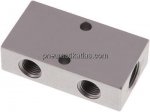 Verteilerleiste 2 x G 3/8"-4 x G 1/4", Aluminium eloxiert