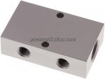 Verteilerleiste 2 x G 3/8"-4 x G 1/8", Aluminium eloxiert