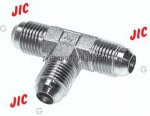 T-Stück,UN 1-3/16"-12 AG (JIC), Stahl verzinkt