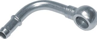 Rohrbogen-Ring-Schlauchnippel 90° mit Ring-Auge in einer Ebene|DIN 7642 (DIN 7622)