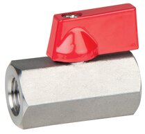 Edelstahl-Mini-Kugelhähne mit Knebelgriff einseitig|PN 63 (Eco-Line)