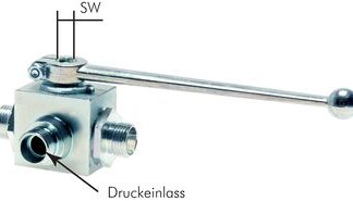 Hochdruck-3-Wege Kugelhähne, mit Schneidringanschluss ISO-8434-1|bis 500 bar