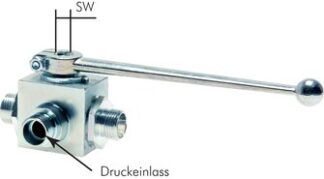 Hochdruck-3-Wege Kugelhähne, mit Schneidringanschluss ISO-8434-1|bis 500 bar
