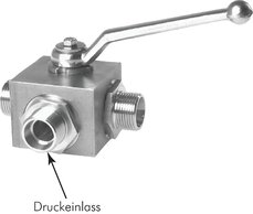 Edelstahl-Hochdruck-3-Wege Kugelhähne, mit Schneidringanschluss ISO 8434-1|bis 400 bar