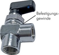 Winkel-Kugelhähne mit Befestigungsgewinde (kompakt)|PN 20