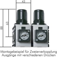 Druckregler mit durchgehender Druckversorgung - Futura-Baureihe 0|1000 l/min