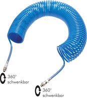 Polyamid-Spiralschläuche mit Knickschutz, 360° drehbar|DIN 73378 / DIN 74324