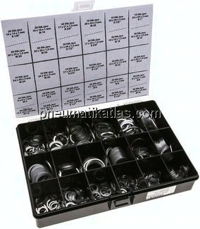 Dichtringsortiment, Aluminium, 30 Abmessungen (4 - 33 mm)