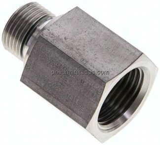 Hydraulik-Reduzierung G 3/8"(AG)-G 1/2"(IG), 1.4571, FKM-Dichtung